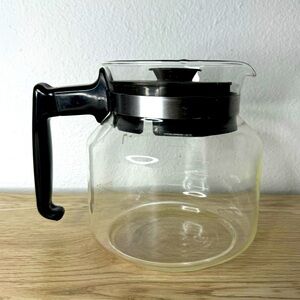 12 Cup Coffee Carafe Replacement‎ Pot Open Handle Black and Clear No Brand